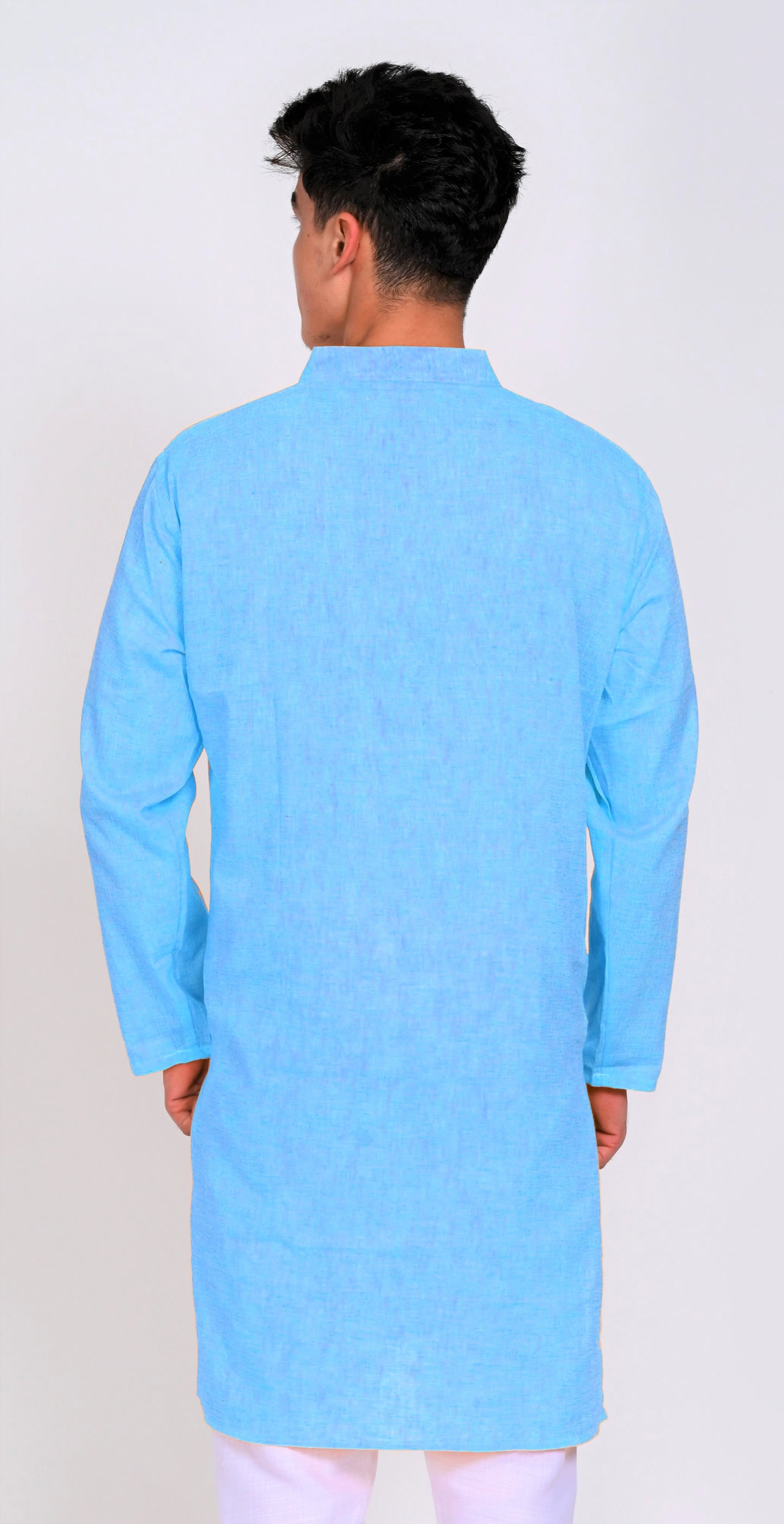 Men's Blue Premium Cotton Kurta