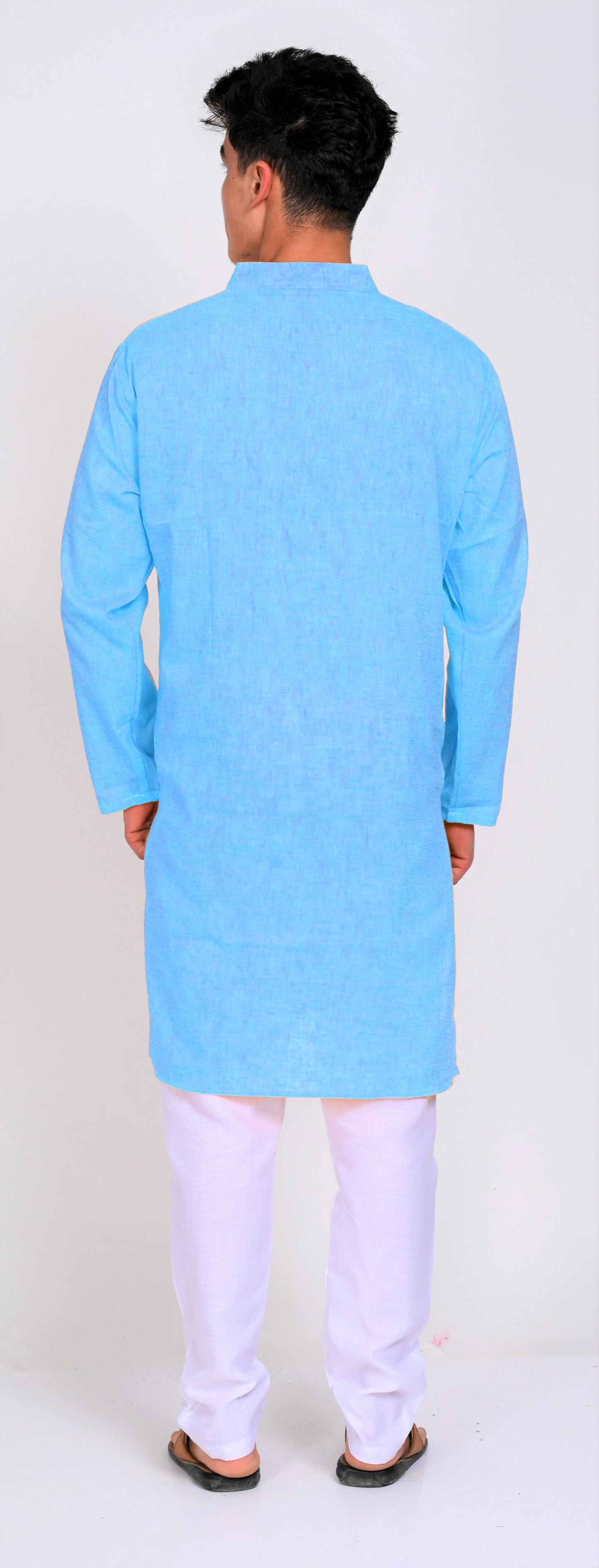 Men's Blue Premium Cotton Kurta Pajama Set