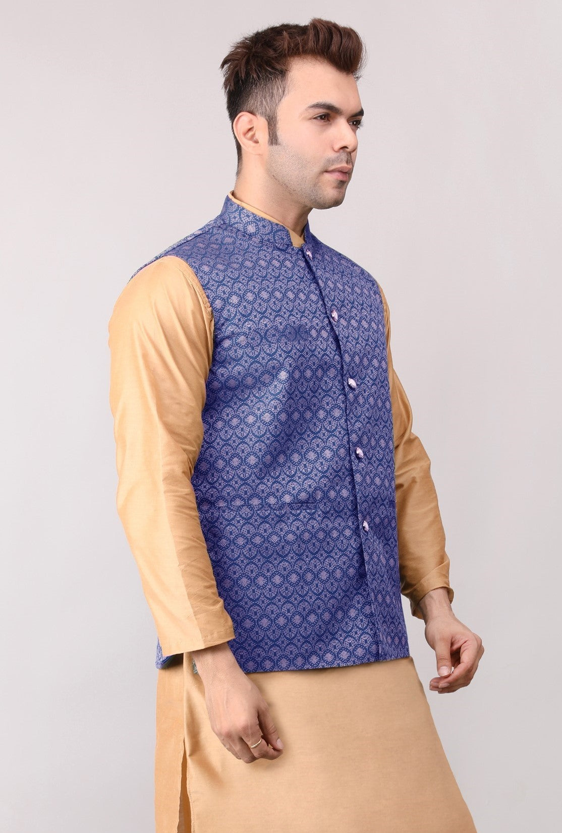 Men's Jawahar cut || Modi Jacket || Nehru Jacket Waist Coat || Vest Ethnic Wear Dark Blue