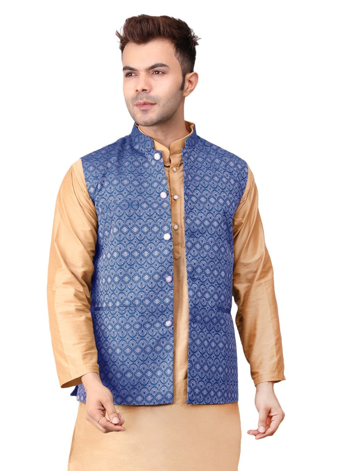 Men's Jawahar cut || Modi Jacket || Nehru Jacket Waist Coat || Vest Ethnic Wear Dark Blue