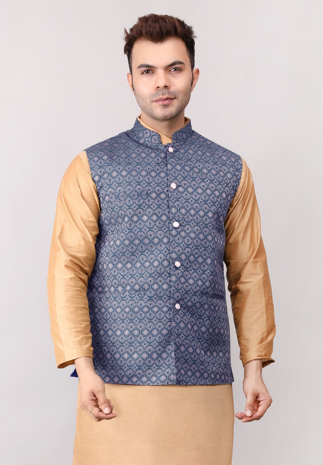 Men's Jawahar cut || Modi Jacket || Nehru Jacket Waist Coat || Vest Ethnic Wear Dark Blue