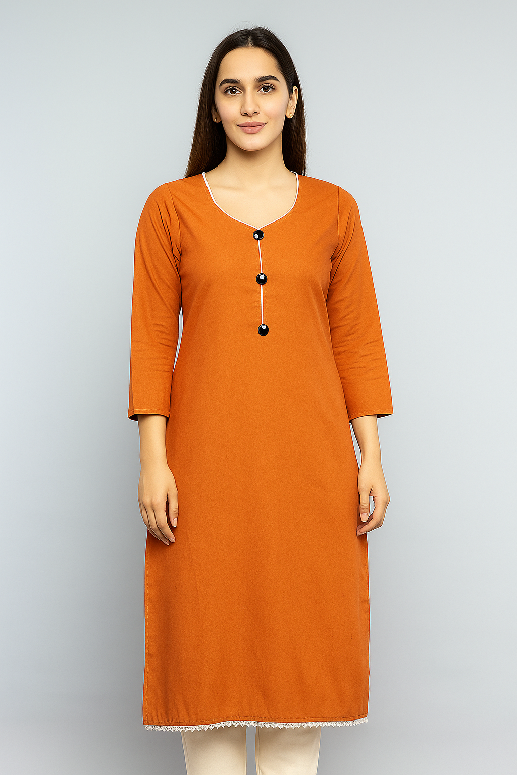 Women's Straight Solid Kurti