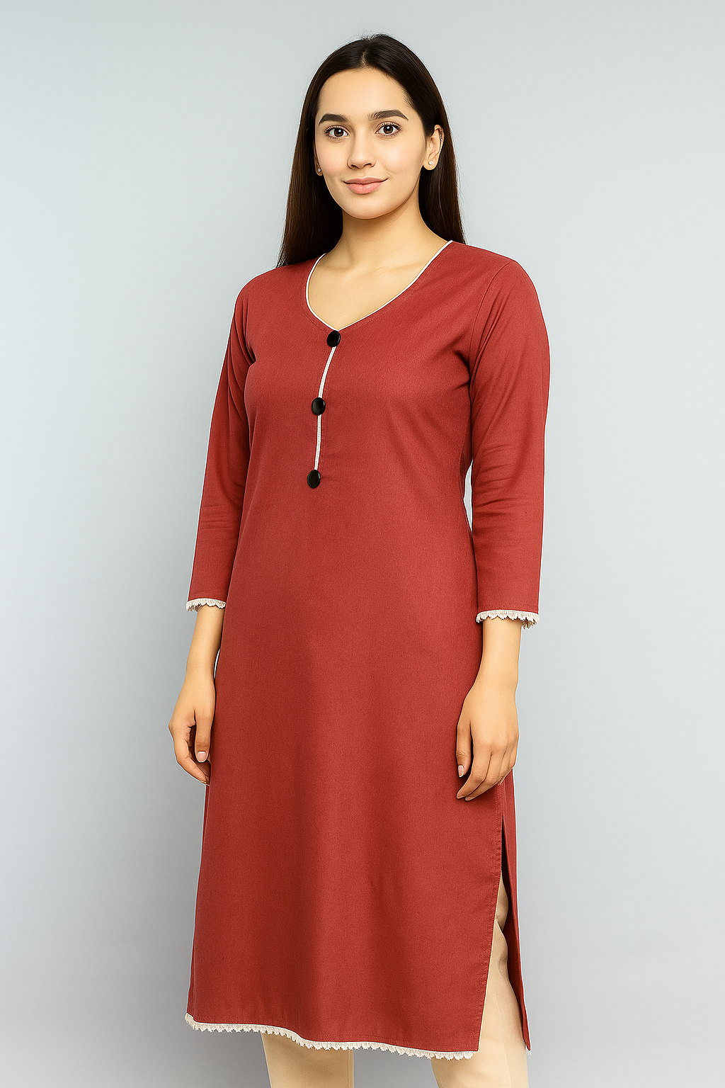 Women's Straight Solid Kurti