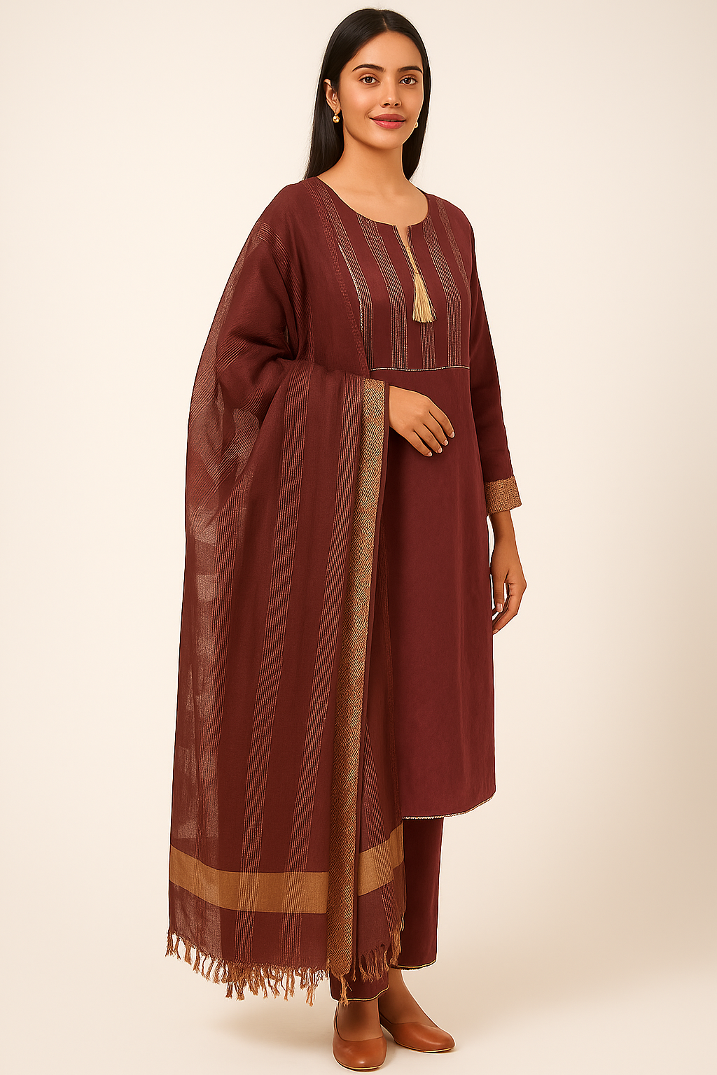 Women's Kurti Pant Dupatta Set