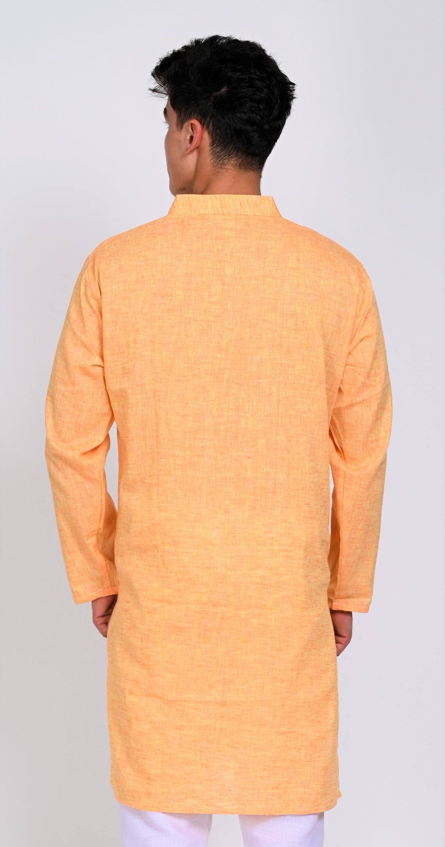 Men's Yellow Premium Cotton Kurta