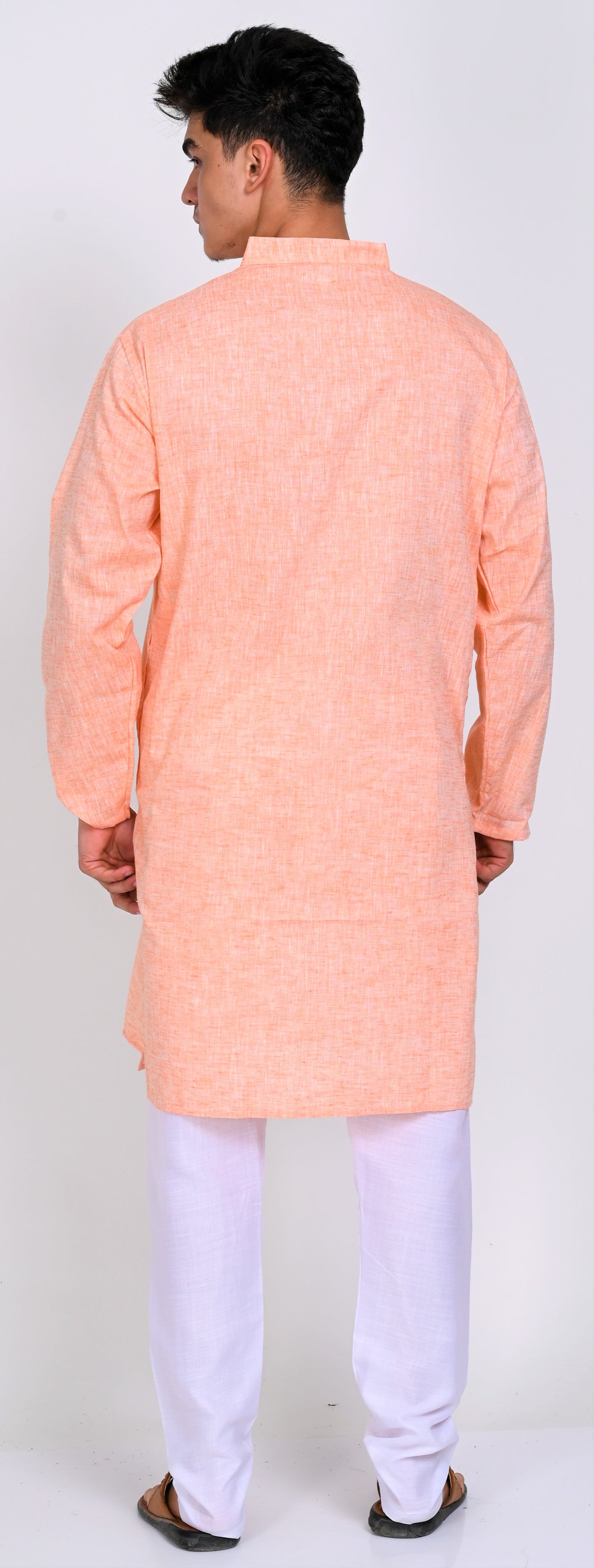 Men's Peach Premium Cotton Kurta Pajama Set