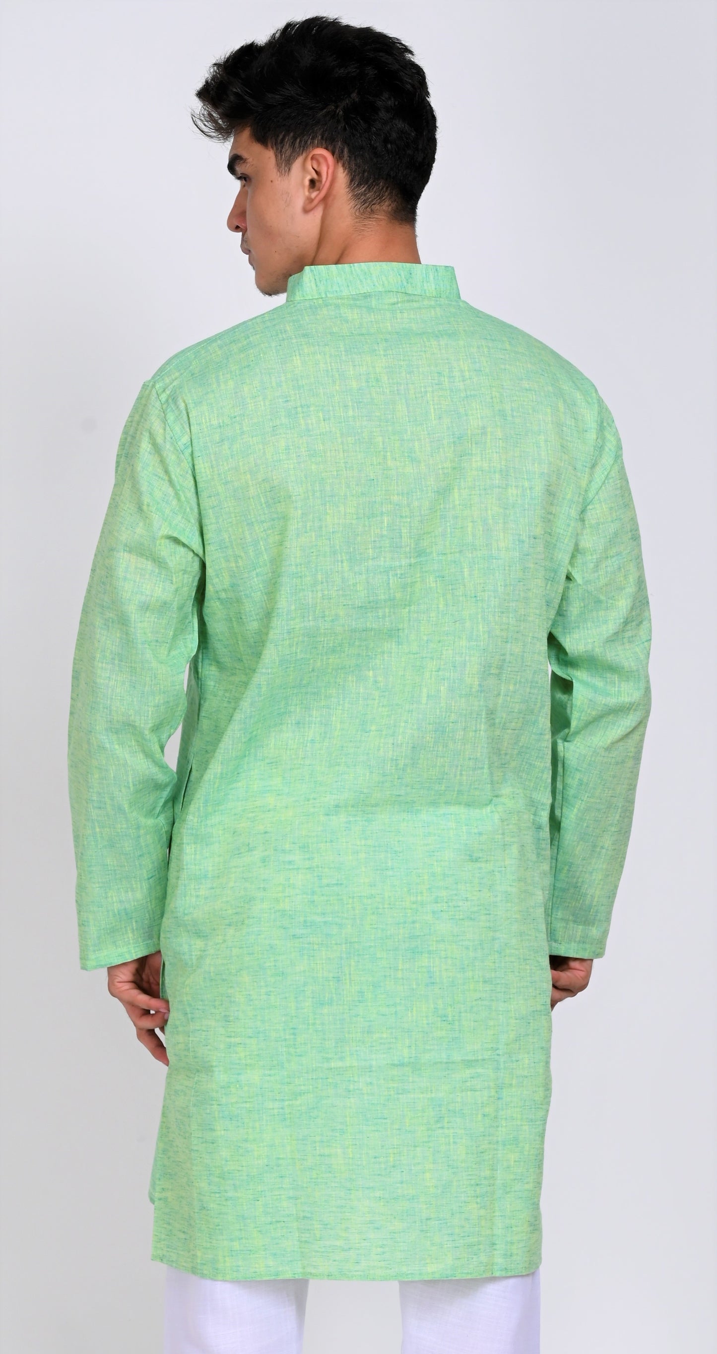 Men's Green Premium Cotton Kurta