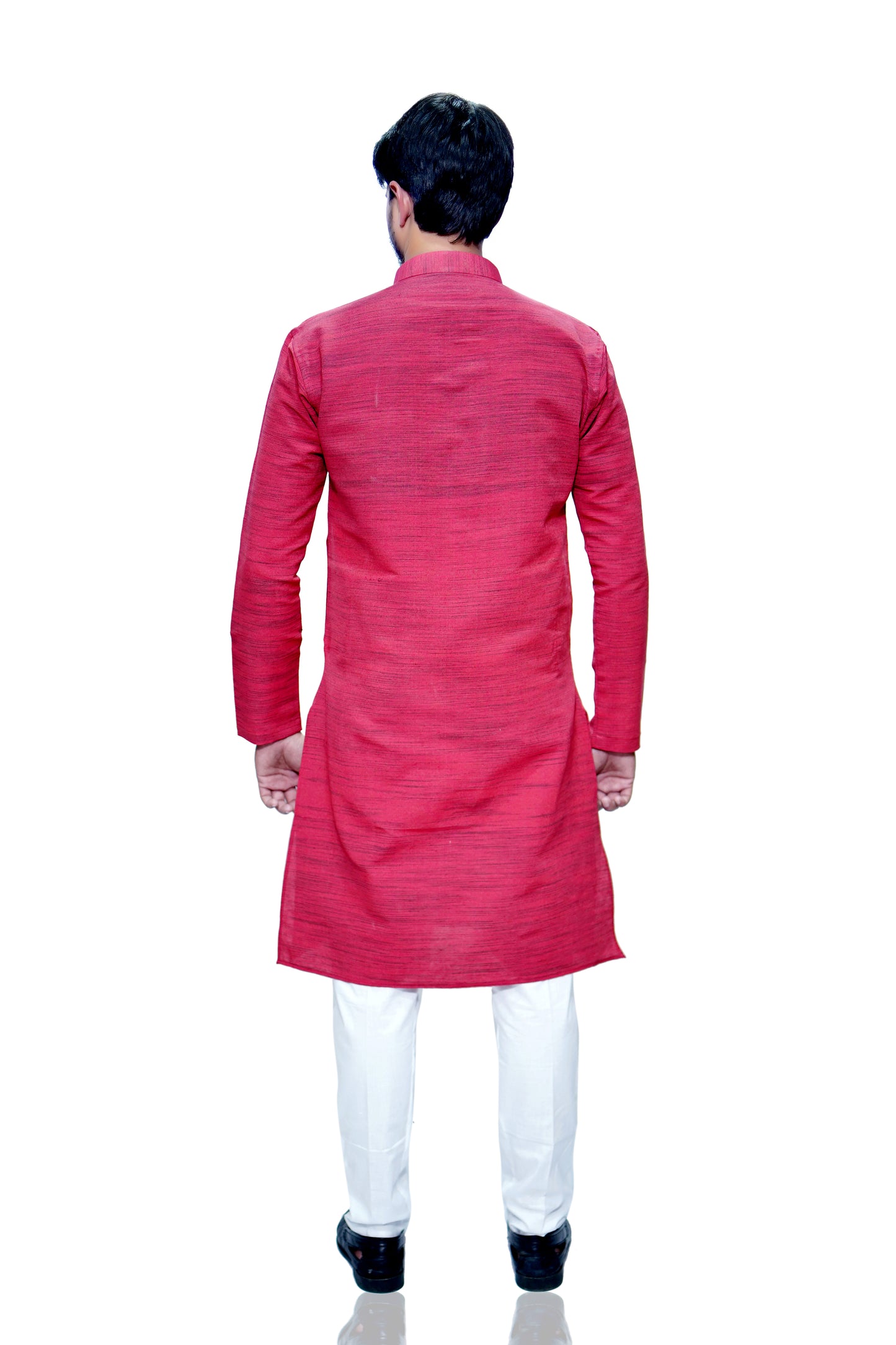 Men's Red Cotton Khadi Kurta Pajama Set
