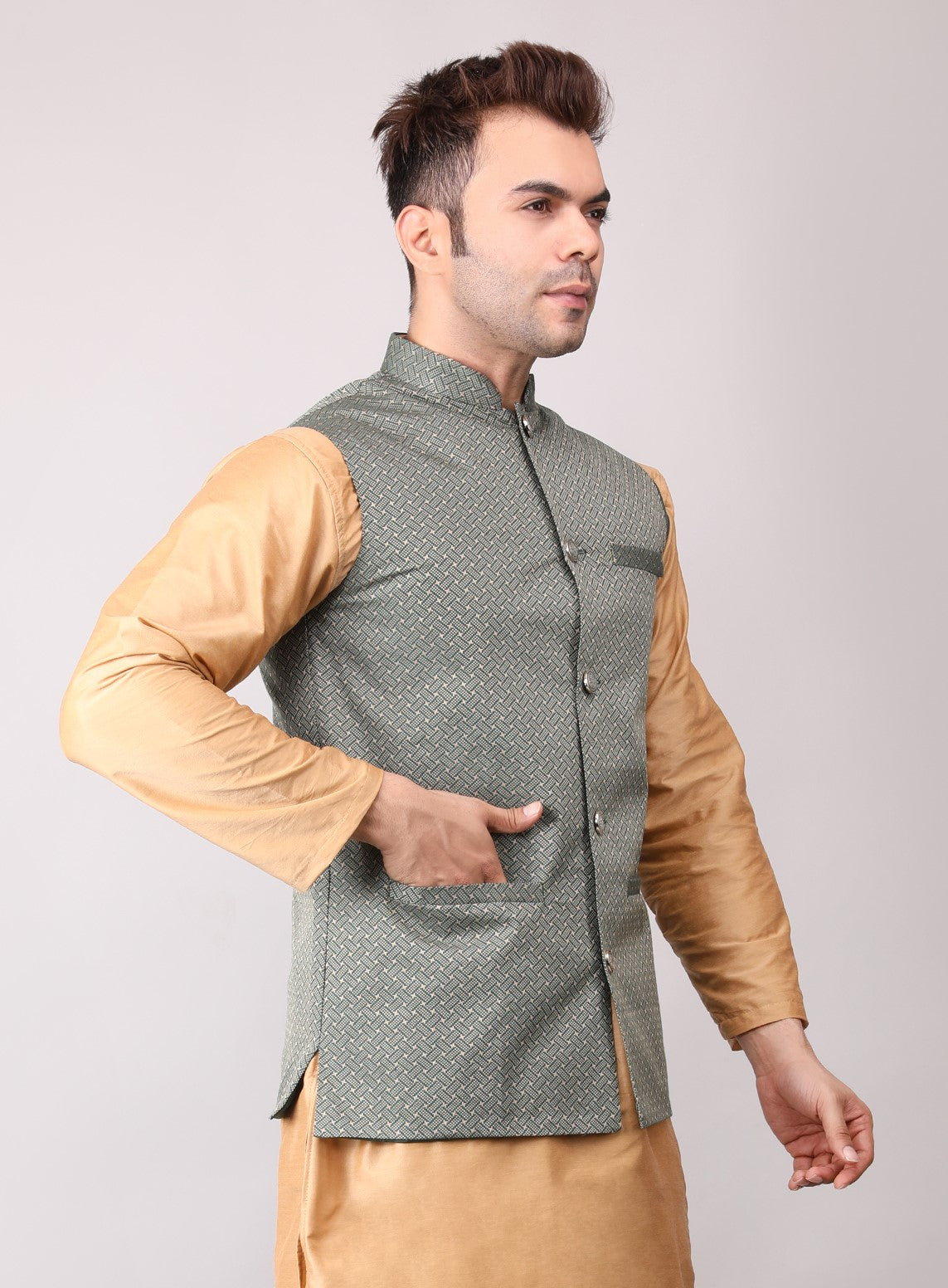 Men's Jawahar cut || Modi Jacket || Nehru Jacket Waist Coat || Vest Ethnic Wear Royal Green