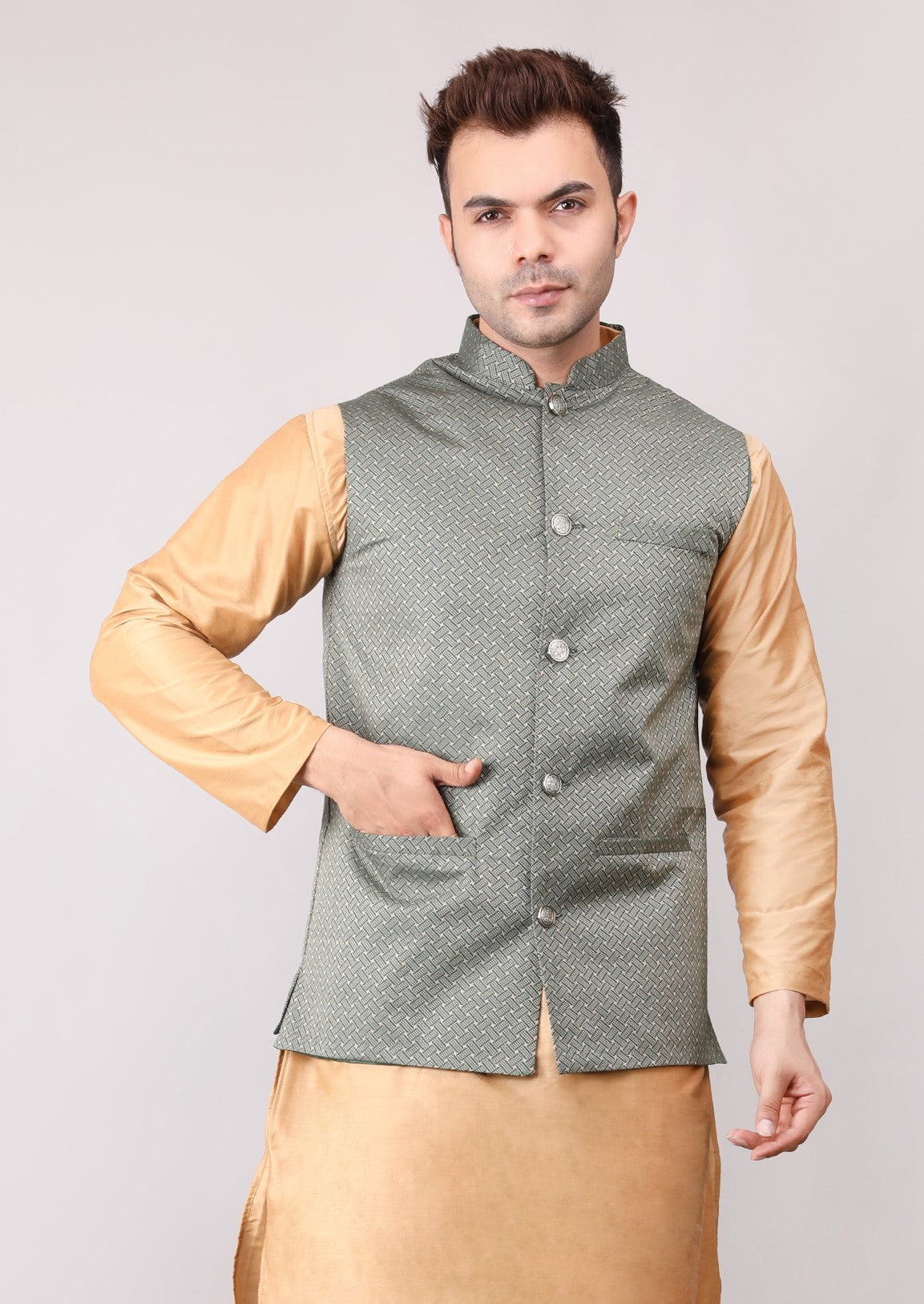 Men's Jawahar cut || Modi Jacket || Nehru Jacket Waist Coat || Vest Ethnic Wear Royal Green
