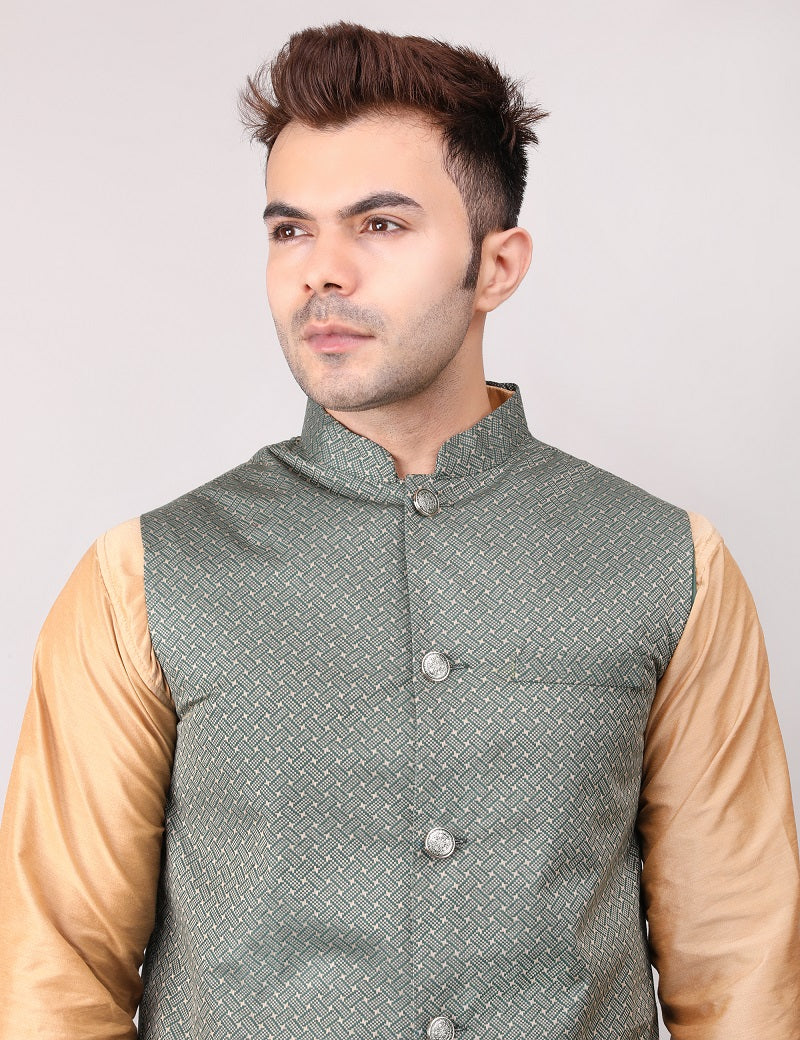 Men's Jawahar cut || Modi Jacket || Nehru Jacket Waist Coat || Vest Ethnic Wear Royal Green