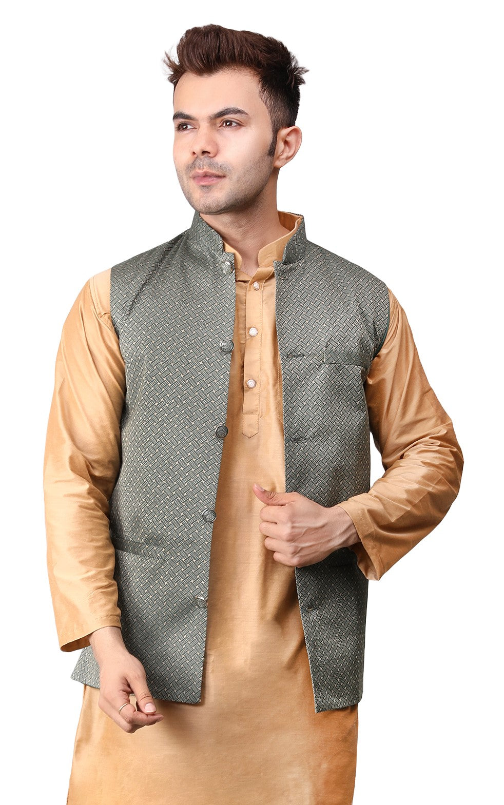 Men's Jawahar cut || Modi Jacket || Nehru Jacket Waist Coat || Vest Ethnic Wear Royal Green