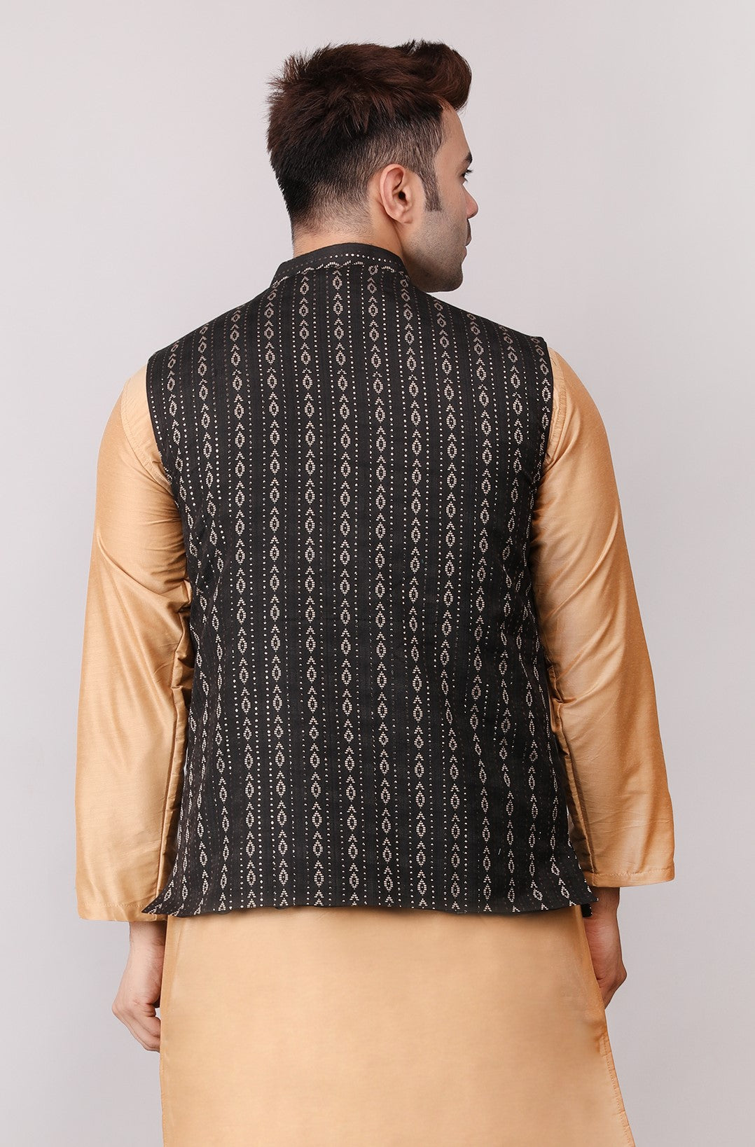 Men's Jawahar cut || Modi Jacket || Nehru Jacket Waist Coat || Vest Ethnic Wear Black Gold