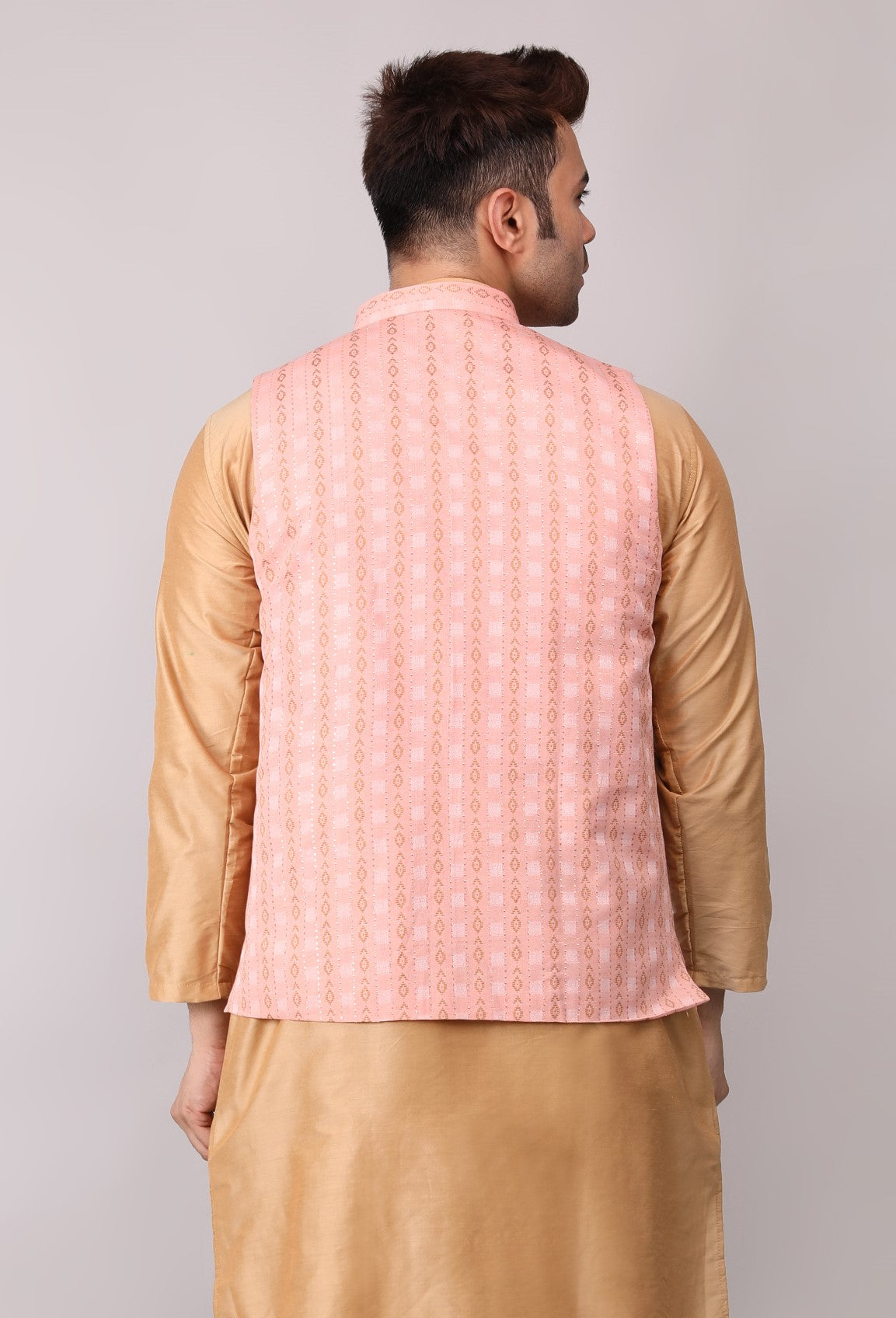 Men's Jawahar cut || Modi Jacket || Nehru Jacket Waist Coat || Vest Ethnic Wear Peach