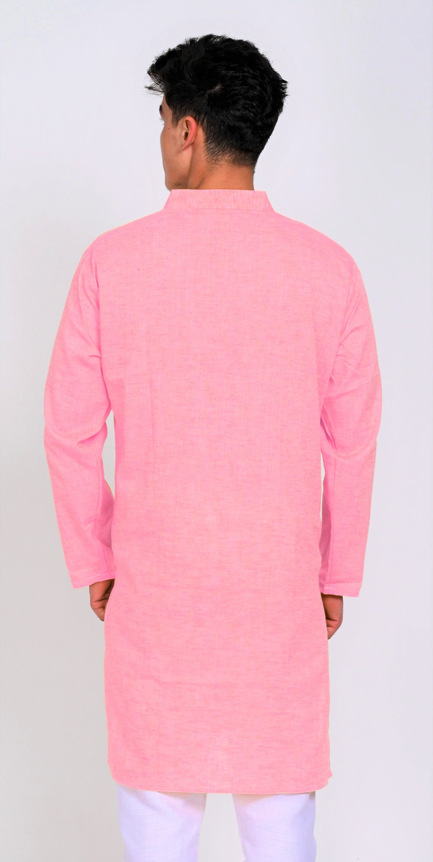 Men's Pink Premium Cotton Kurta