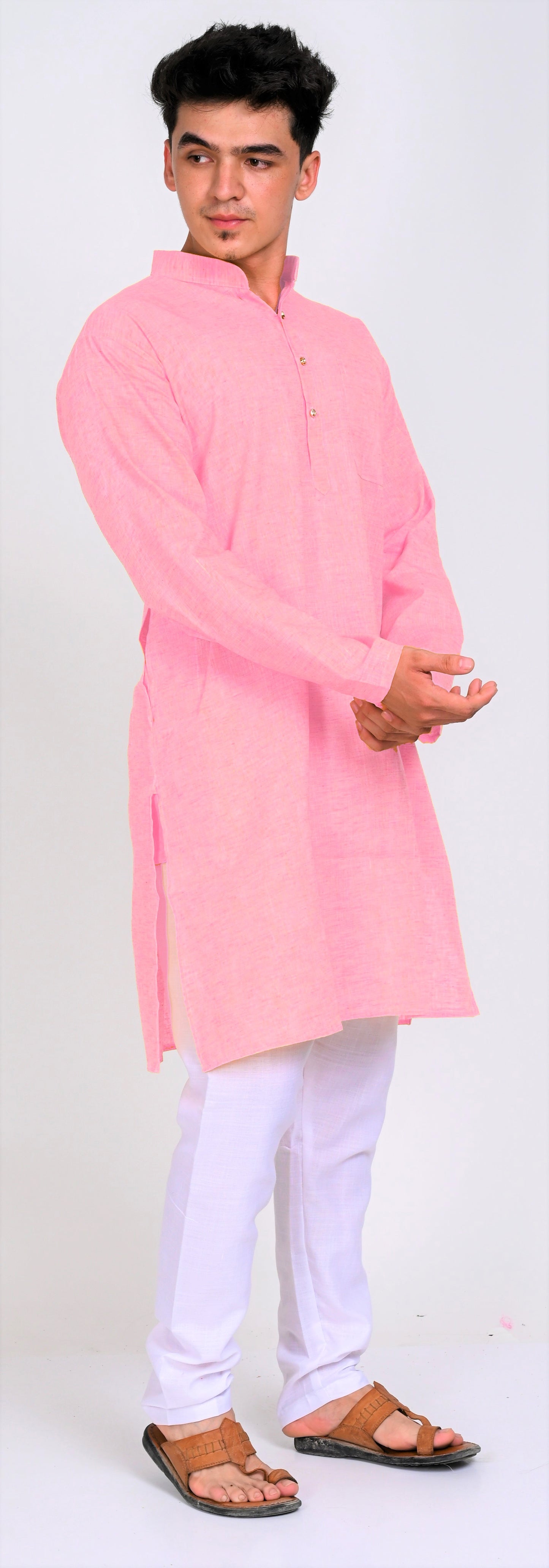 Men's Pink Premium Cotton Kurta Pajama Set