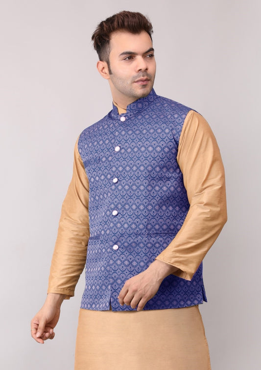 Men's Jawahar cut || Modi Jacket || Nehru Jacket Waist Coat || Vest Ethnic Wear Dark Blue