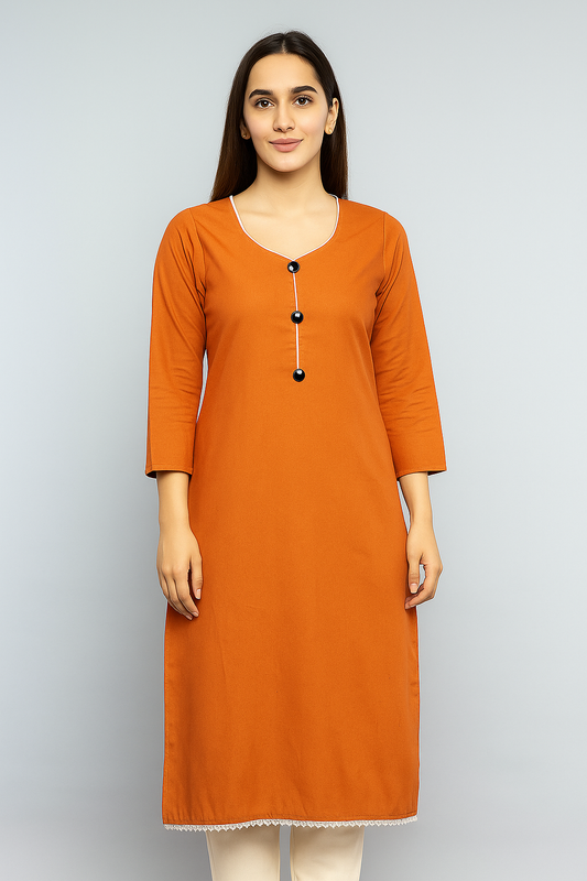 Women's Straight Solid Kurti