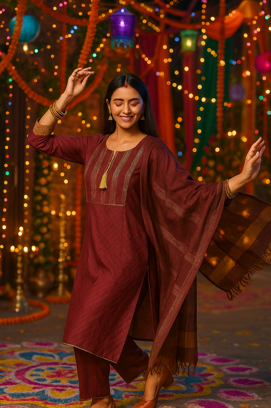 Women's Kurti Pant Dupatta Set