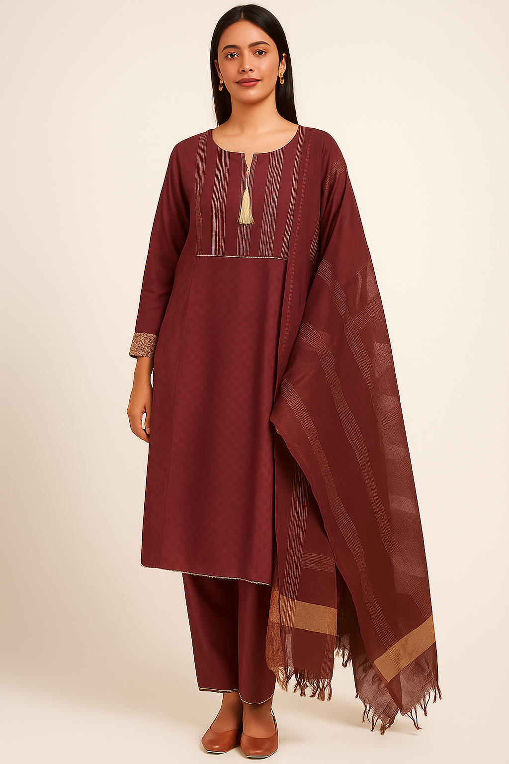 Women's Kurti Pant Dupatta Set