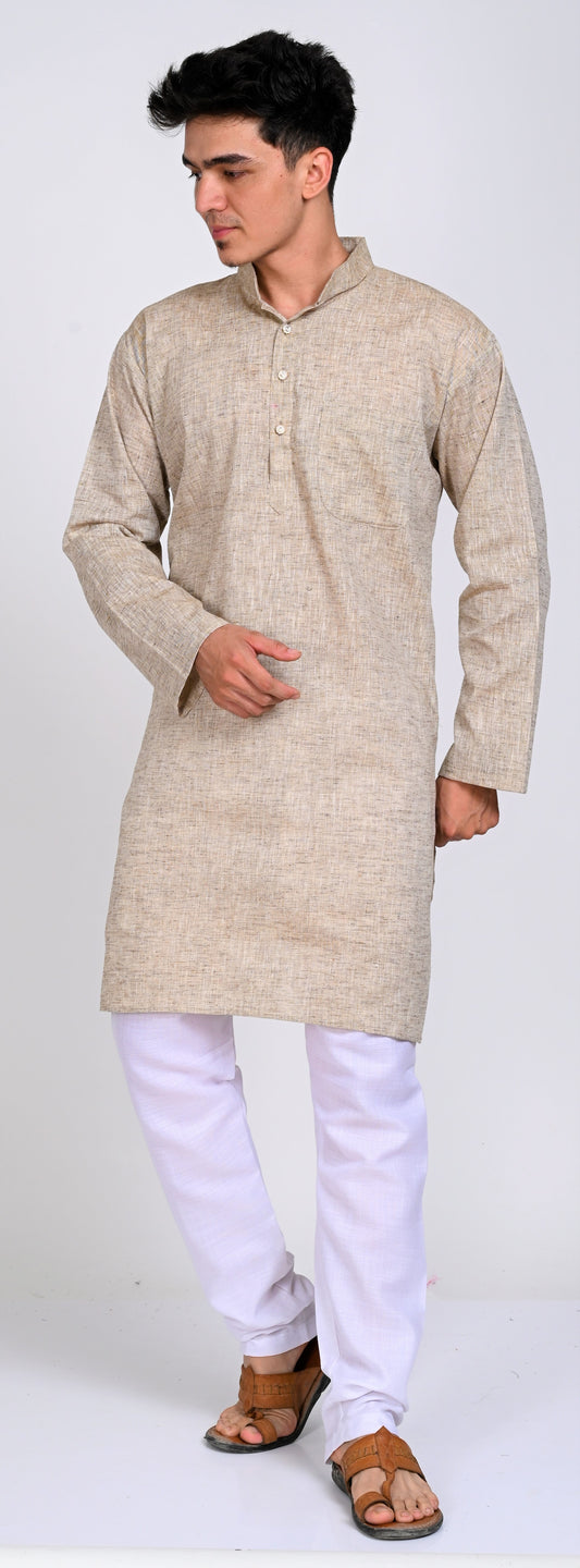 Men's Brown Premium Cotton Kurta Pajama Set