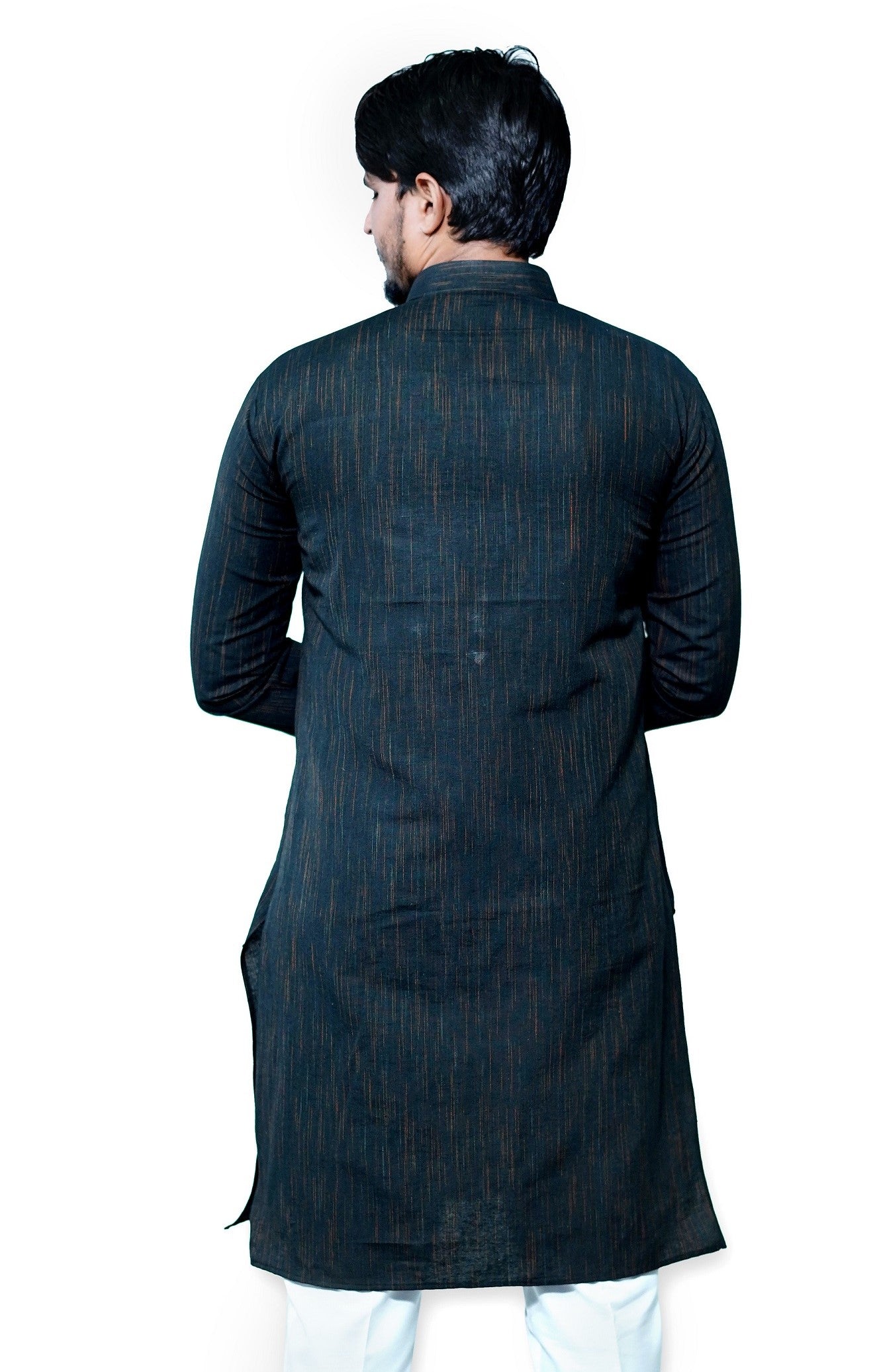 Men's Black Cotton Khadi Kurta