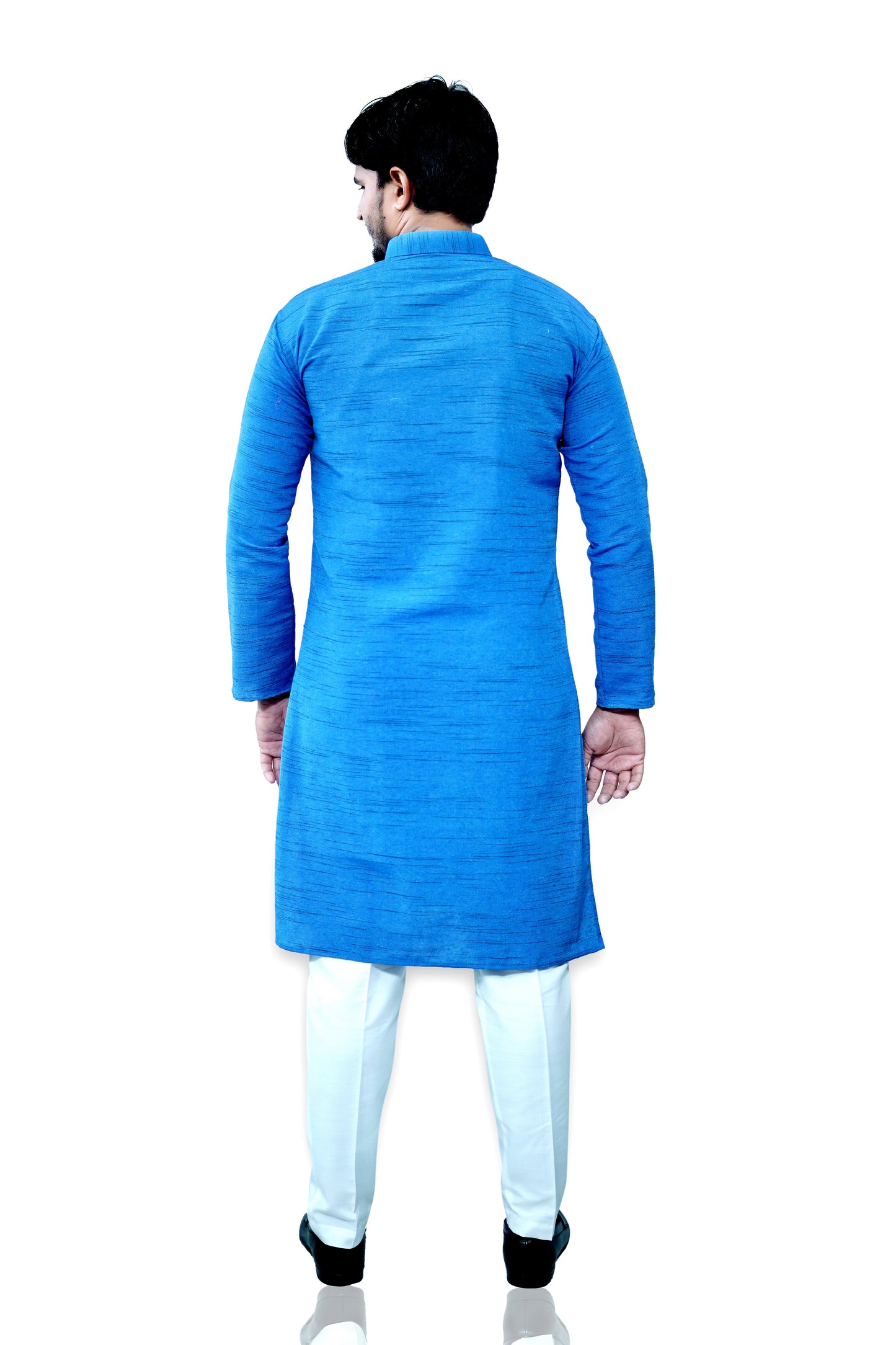 Men's Blue Cotton Khadi Kurta Pajama Set