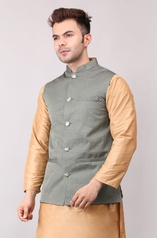 Men's Jawahar cut || Modi Jacket || Nehru Jacket Waist Coat || Vest Ethnic Wear Royal Green