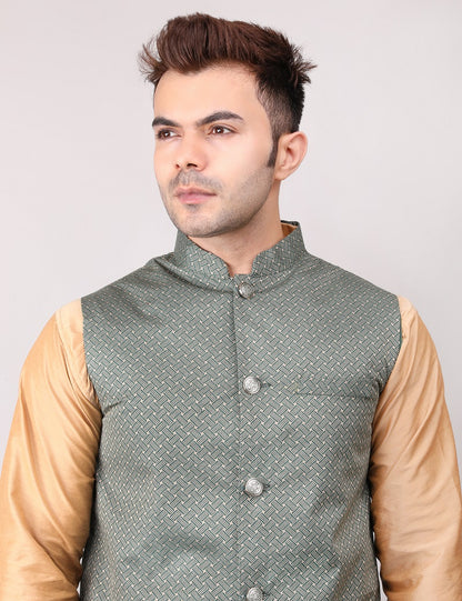 Men's Jawahar cut || Modi Jacket || Nehru Jacket Waist Coat || Vest Ethnic Wear Royal Green
