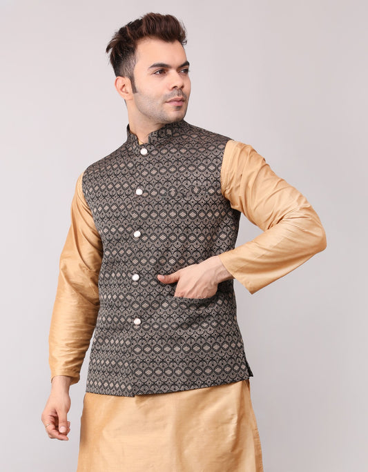 Men's Jawahar cut || Modi Jacket || Nehru Jacket Waist Coat || Vest Ethnic Wear Black