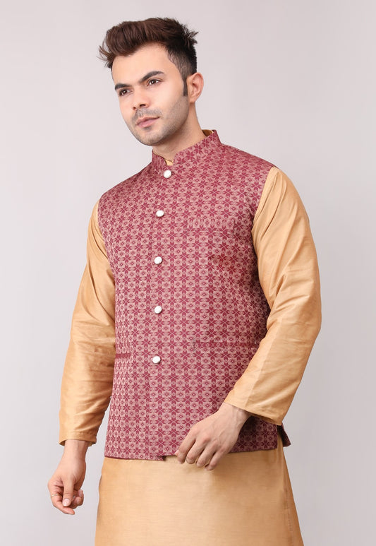 Men's Jawahar cut || Modi Jacket || Nehru Jacket Waist Coat || Vest Ethnic Wear Maroon