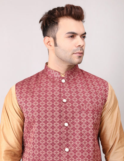Men's Jawahar cut || Modi Jacket || Nehru Jacket Waist Coat || Vest Ethnic Wear Maroon