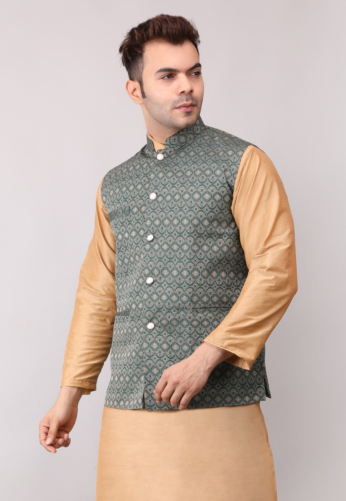 Men's Jawahar cut || Modi Jacket || Nehru Jacket Waist Coat || Vest Ethnic Wear Dark Green