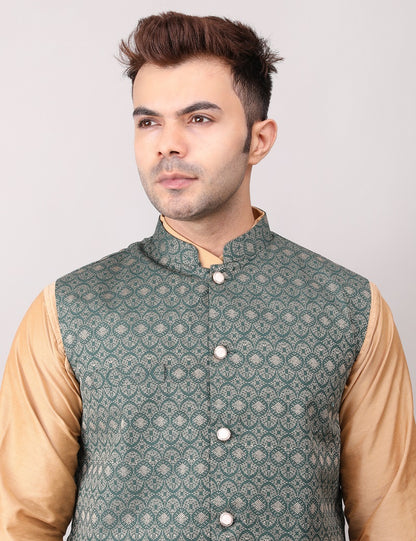 Men's Jawahar cut || Modi Jacket || Nehru Jacket Waist Coat || Vest Ethnic Wear Dark Green