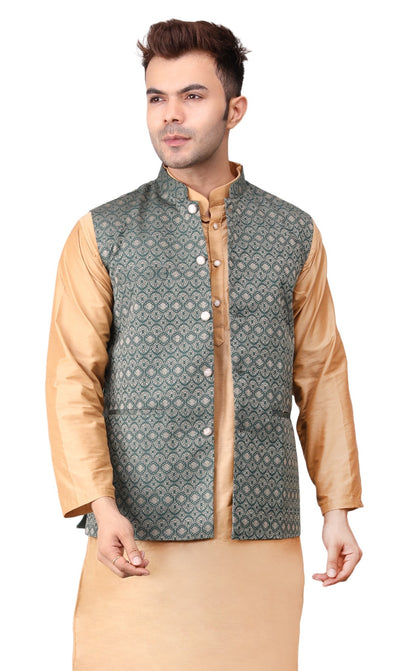 Men's Jawahar cut || Modi Jacket || Nehru Jacket Waist Coat || Vest Ethnic Wear Dark Green